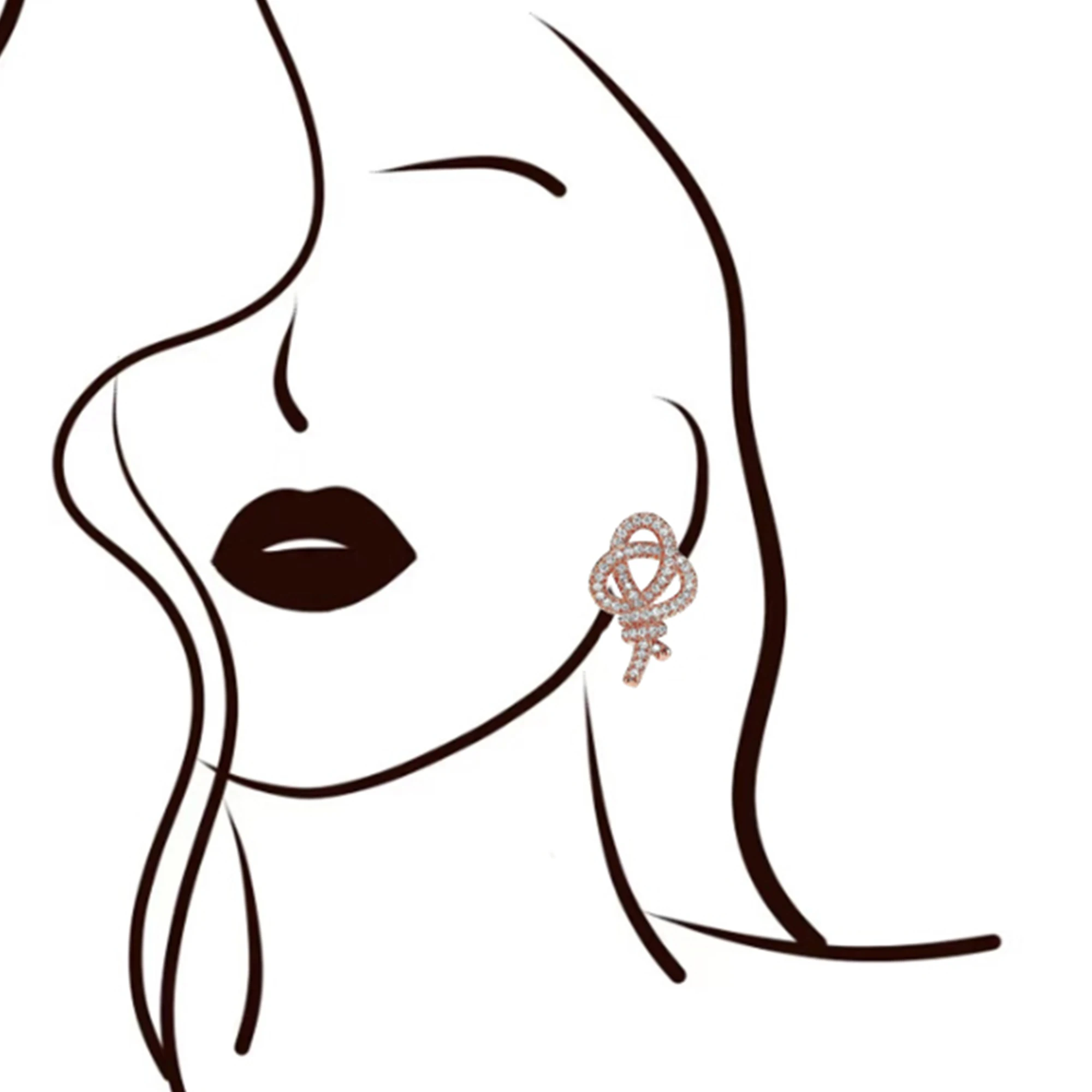 

Light luxury diamond studded charm earrings made of pure silver S925 fashionable personalized earrings Knot series holiday gift