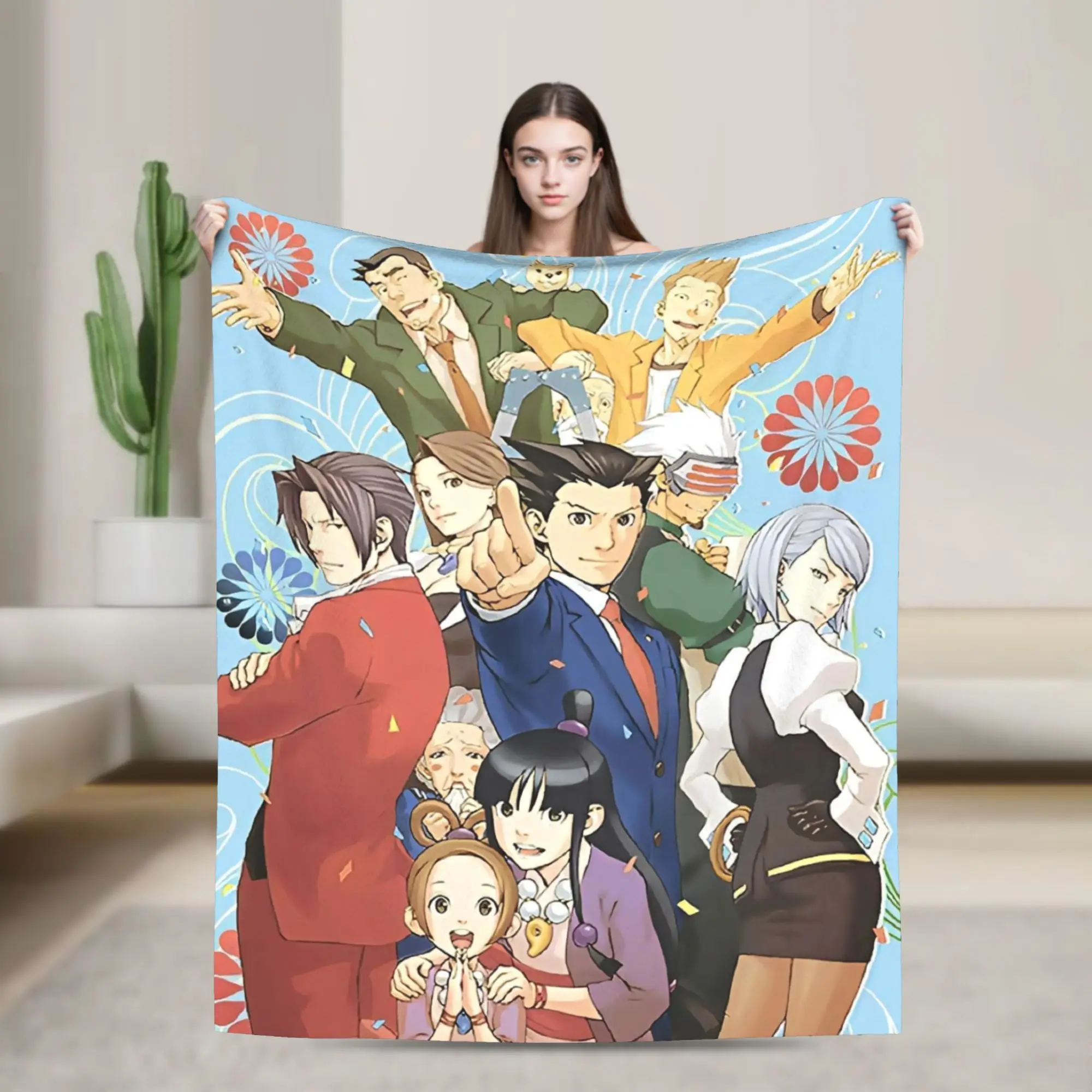 Phoenix Wright Ace Attorney – couverture de jeu en flanelle, pour canapé et voiture, tapis de lit Super chaud
