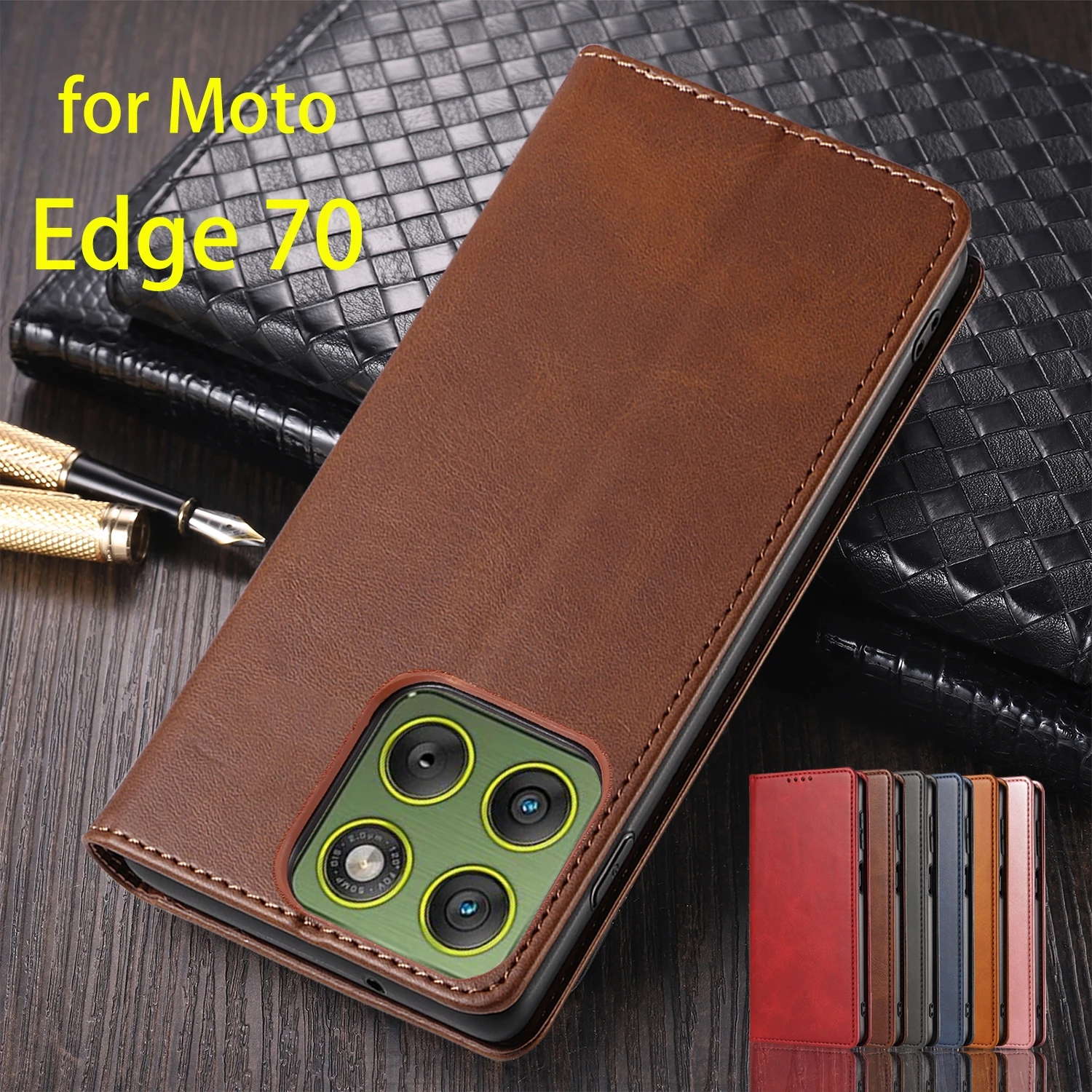 

Кожаный чехол для Motorola Moto Edge 70 Edge70, флип-чехол, держатель для карт, кобура с магнитным притяжением, чехол-кошелек, чехол Fundas Coque