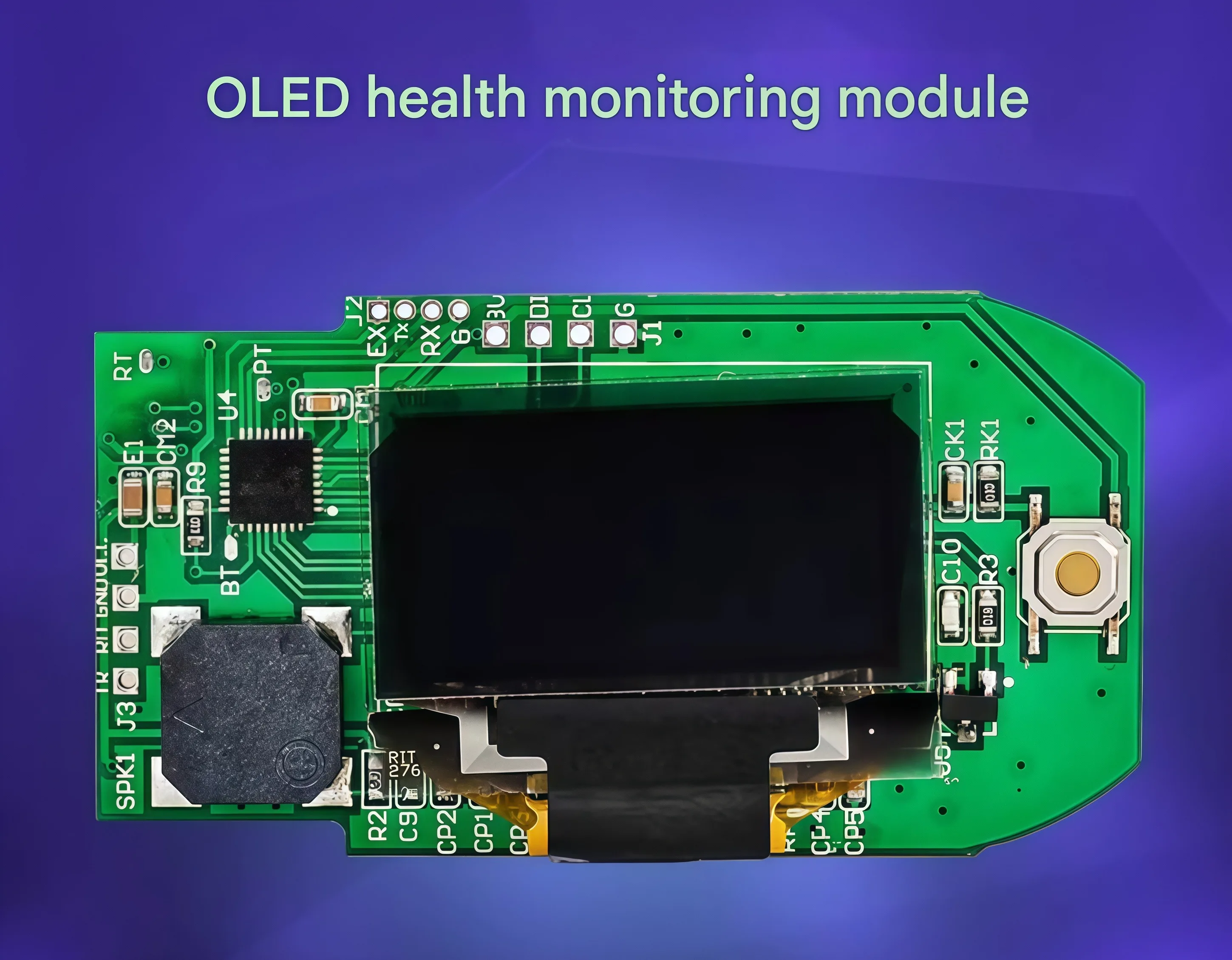 Digital receiver OLED health monitoring module PCBA blood oxygen sensor