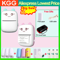 Portable Thermal Printer Mini Wireless BT 203dpi Photo Label Memo Wrong Question Print USB Cable Imprimante Portable Travel Case