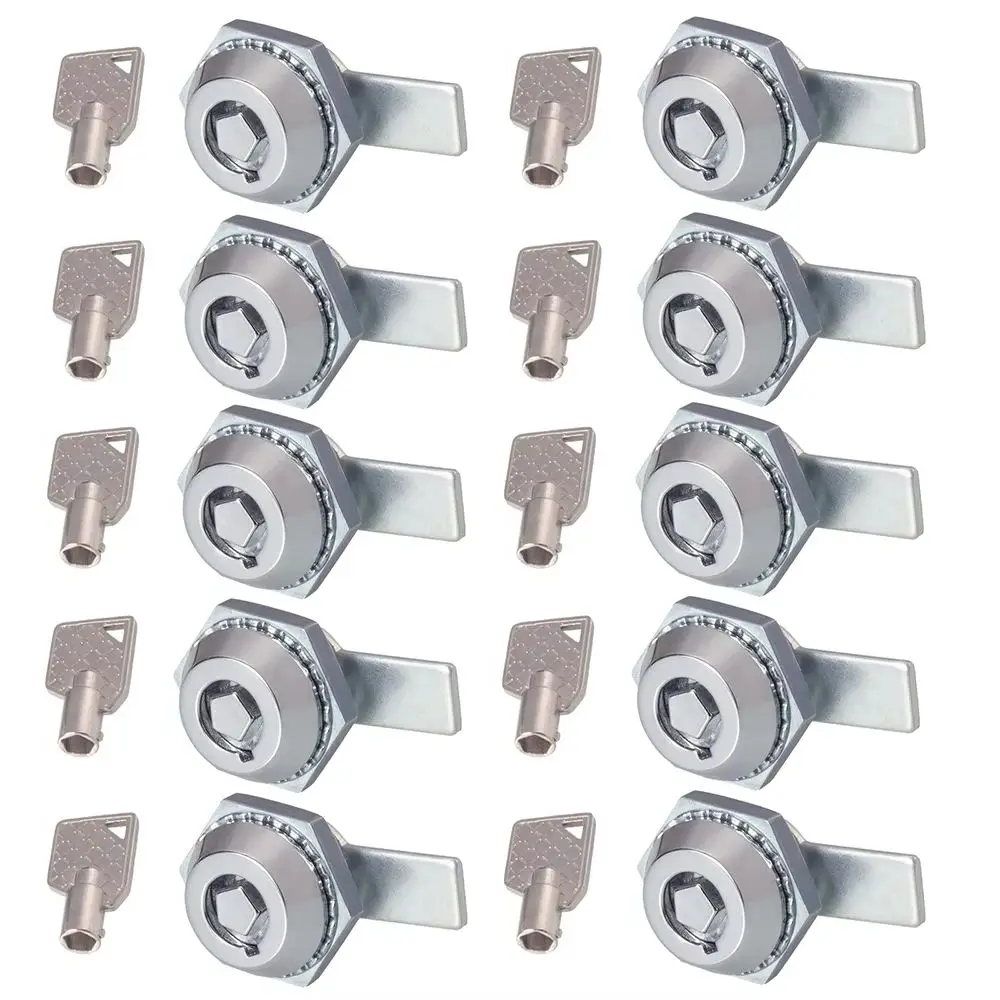 

HOT 10PCS Zinc Alloy Industrial Cam Locks Distribution Box Lock Chassis Lock Switch Control Electric Cabinet Door Locks Chromed
