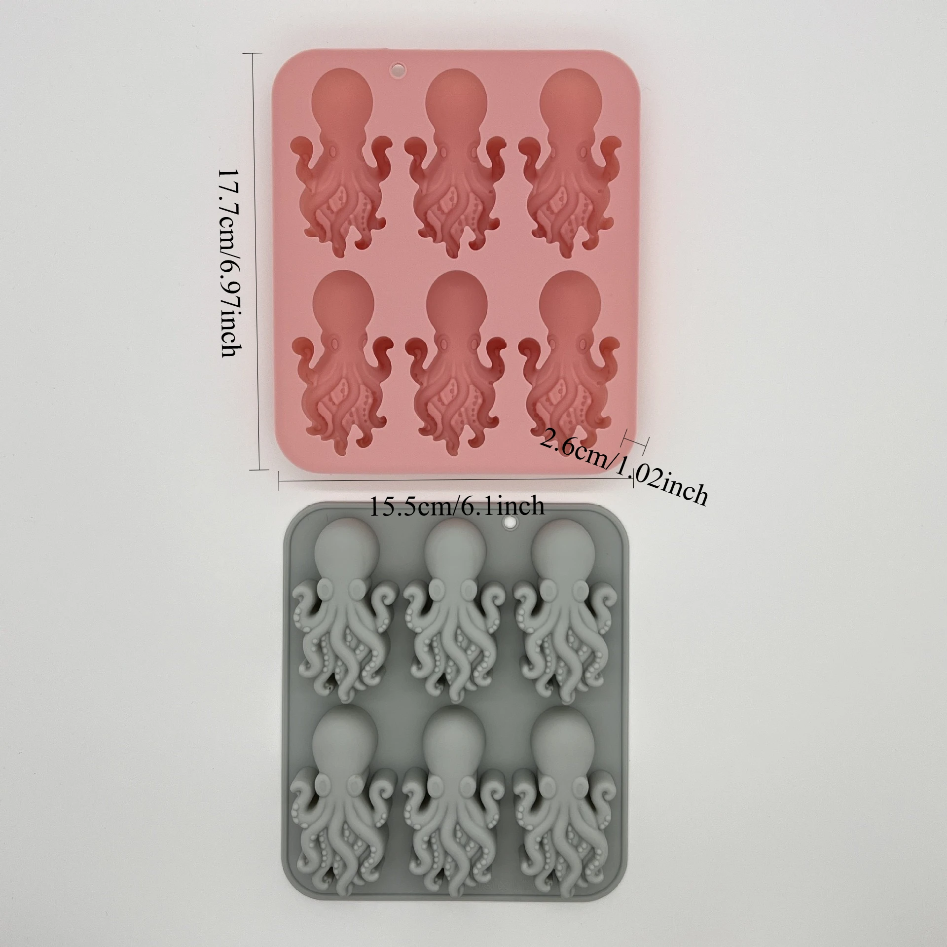 6 Cavity Octopus Silicone Mold Food Grade Non Stick Chocolate Candy Jelly Ice Cube Tray DIY Marine Style Cake Decor Baking Mould