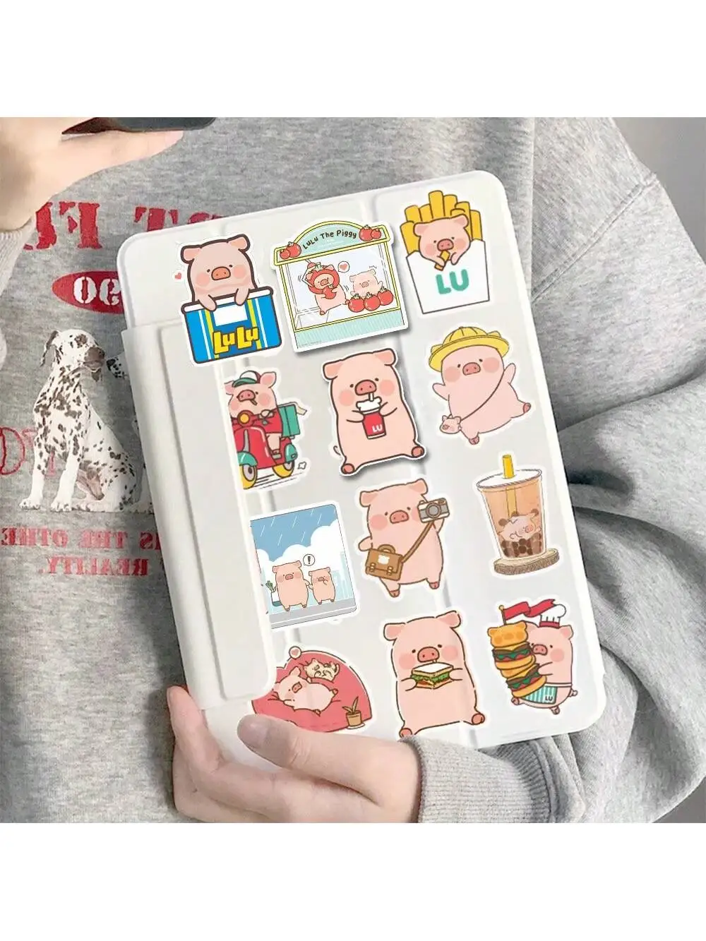 Cartoon carino Q-versione hamburger alimentari carini, maiale decorazione fai da te custodia per telefono adesivi per iPad cartulina para etichette per bottiglie di scrapbooking