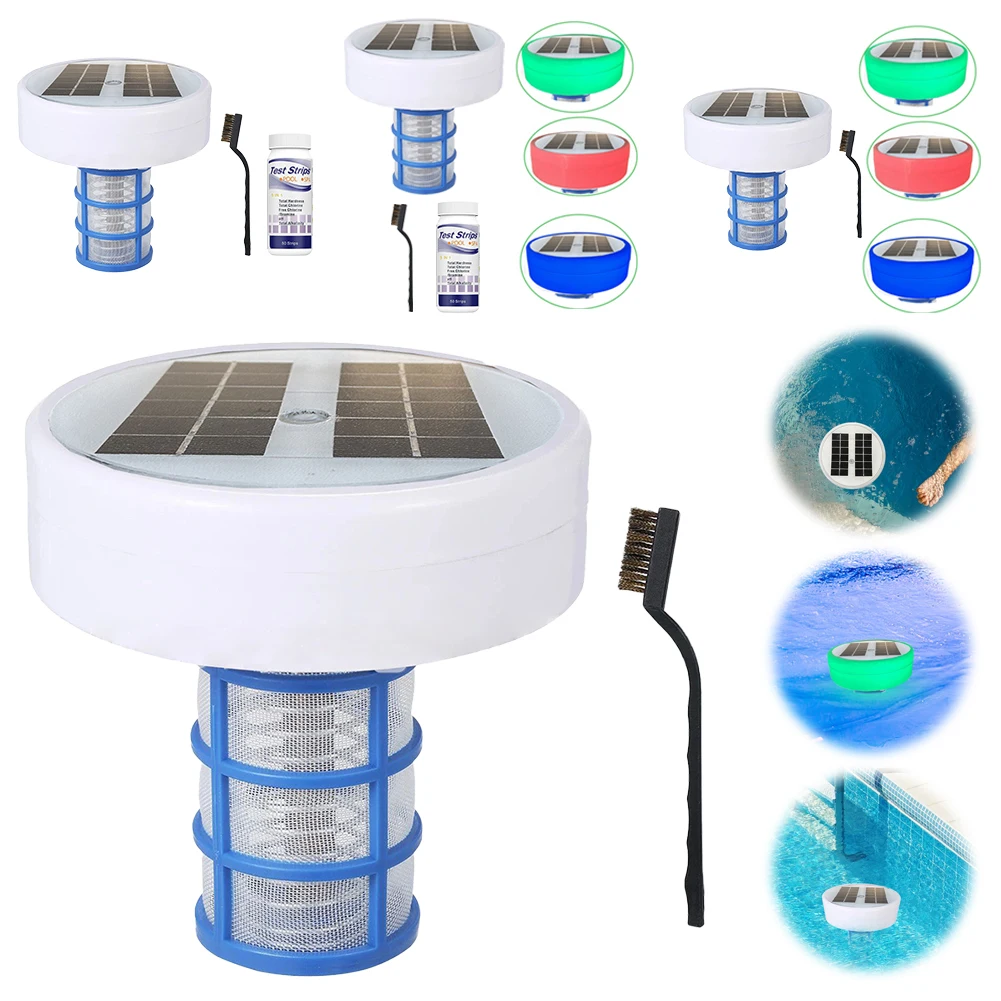 Solar Copper Pool Ionizer with RGB Lights Reduces Chlorine by 85 Percent for Clean Pools