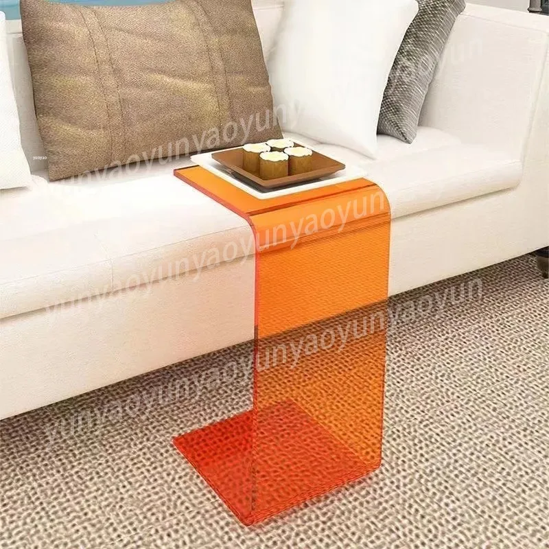 Multi-Scene Acrylic Side Table - Modern Minimalist Sofa End Table for Living Room, Bedroom & Bay Window