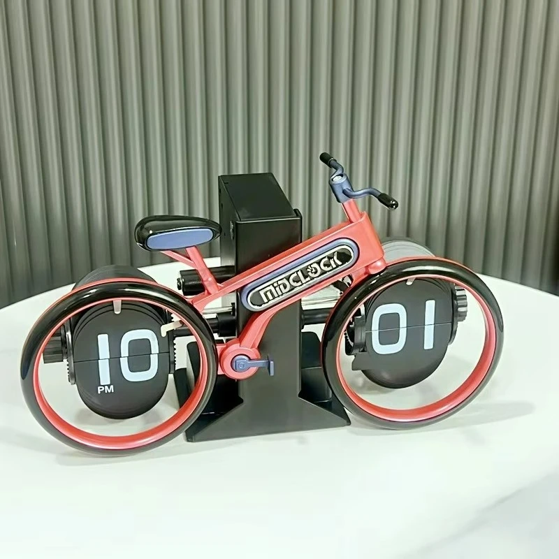 Personalized Bicycle Creative Bicycle Flip Clock Home Desktop Styling Flip Clock Fashion Decoration Gift Seat Clock