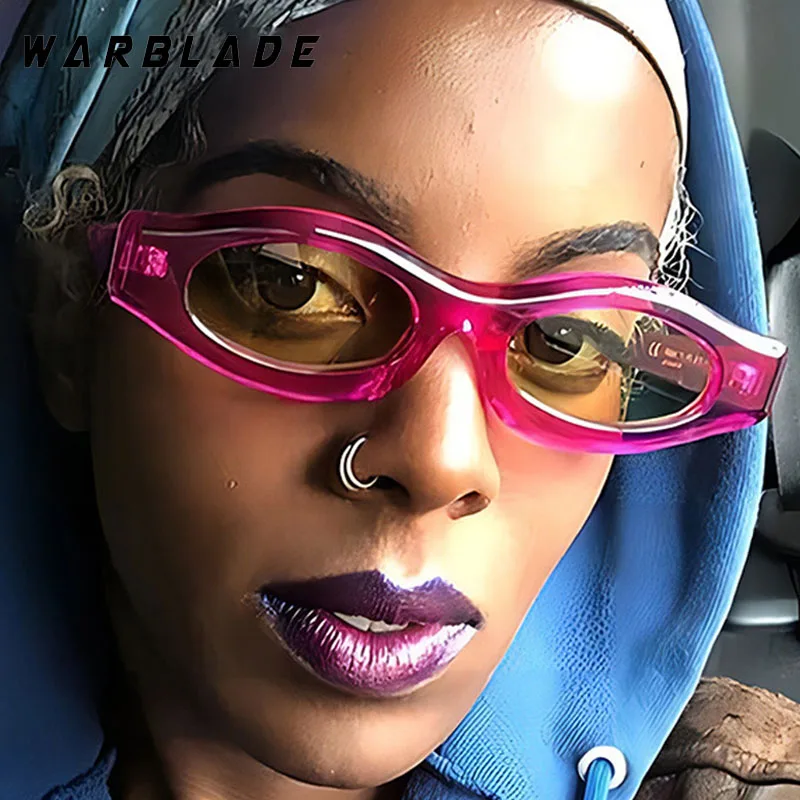 

Trendy Design Narrow Cat Eye Small Frame Women's Sunglasses Personality Brand Men Sunglass Summer Traveling Eyewear Lentes UV400