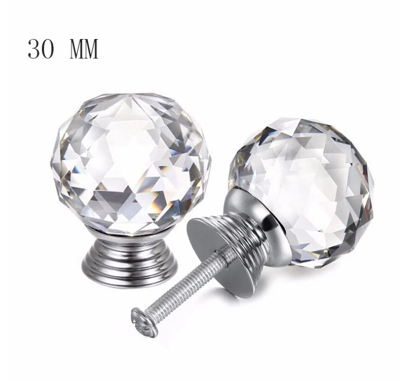 Diamante Crystal Ball Knobs para gaveta, mobília do quarto, Últimas