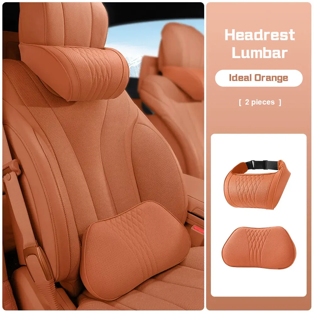 Memory Foam Car Neck Pillow For BAIC Jishi Polestone 01 Rox 01 2023-2026 Breathable Nappa leather Lumbar Support Waist Cushion