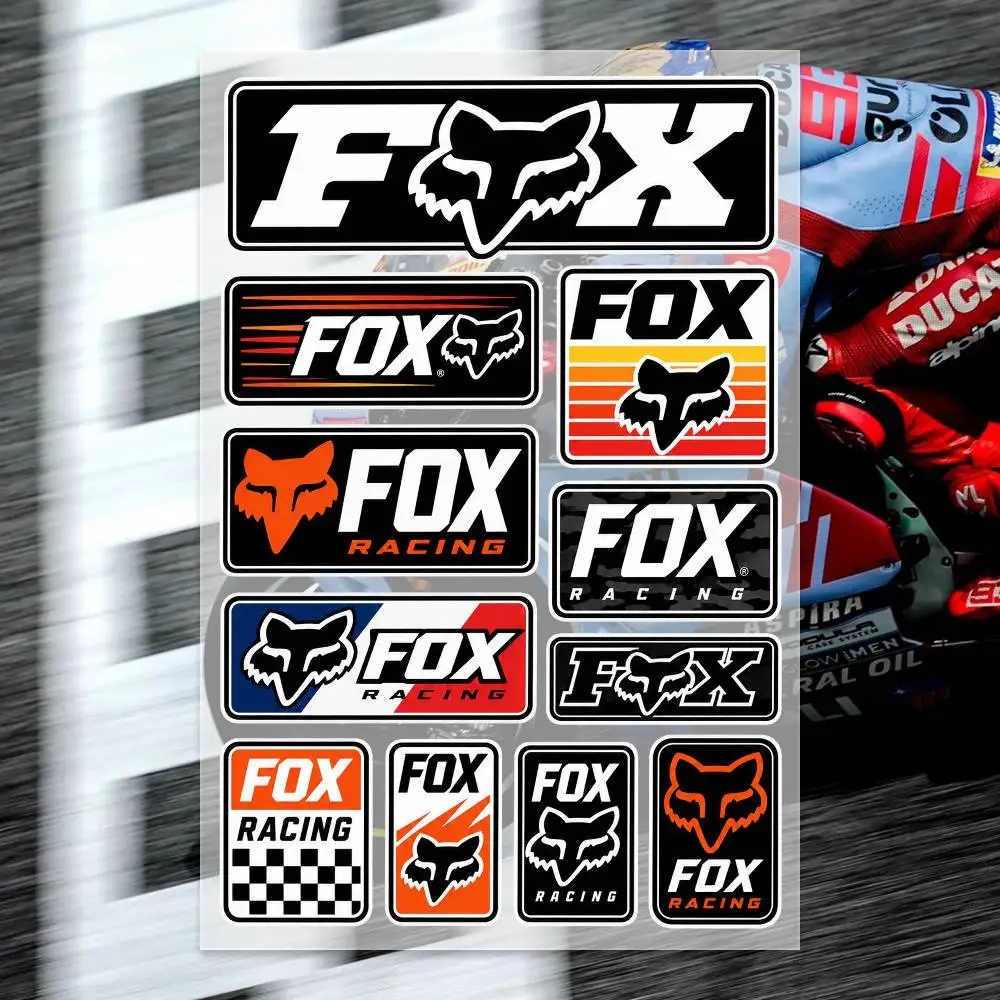 Fox RA-C-ing Japanese Motorcycle Sticker Suitable for Motorcycle Body Reflective Car Sticker Helmet Decal