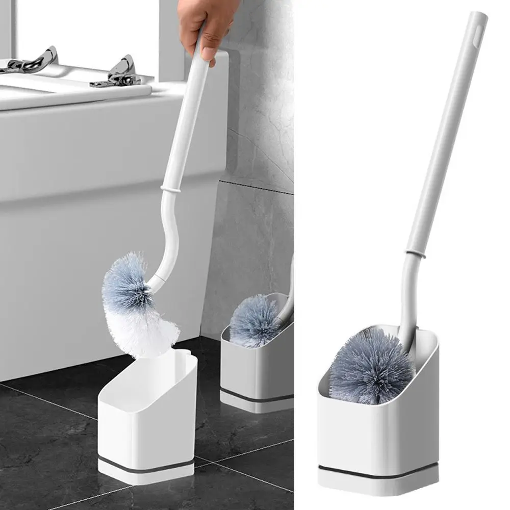 New Punch-Free Wall Hanging Long Handle Toilet Brush With Base Bathroom Cleaning Tools Household Cleaning Brush Set