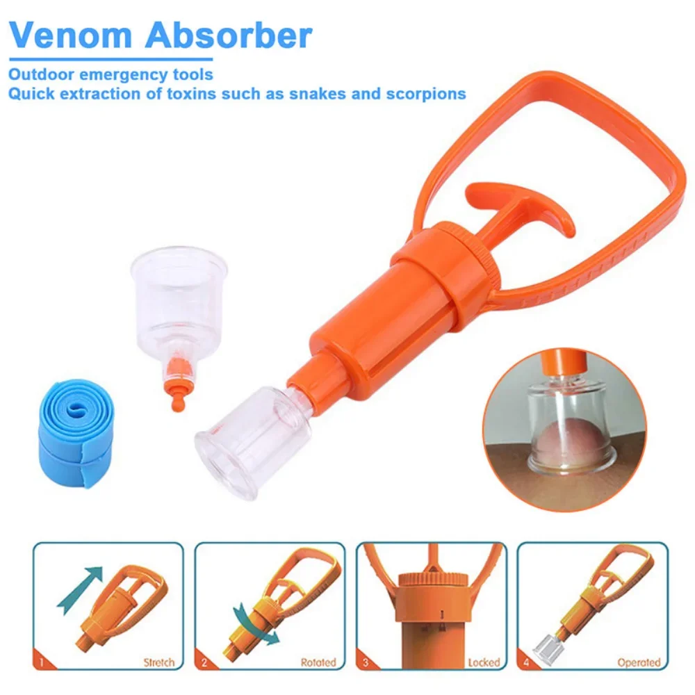 Outdoor  Extractor  Snake Mosquito Bee Bite Vacuum Suction  Survival Camping Hiking First Aid Safety Rescue Tools