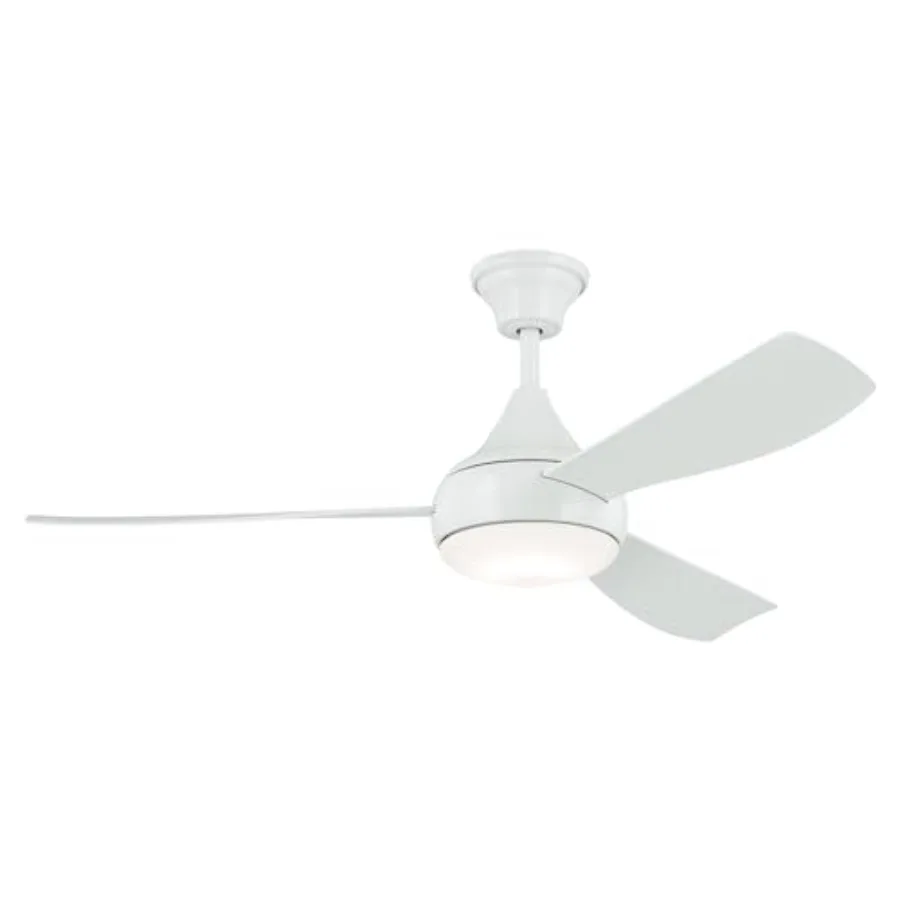 

Ample 54 in Modern Ceiling Fan with CCT Selectable LED Light, 3 Blade Indoor Fan with Satin Etched Cased Opal Glass in White, F