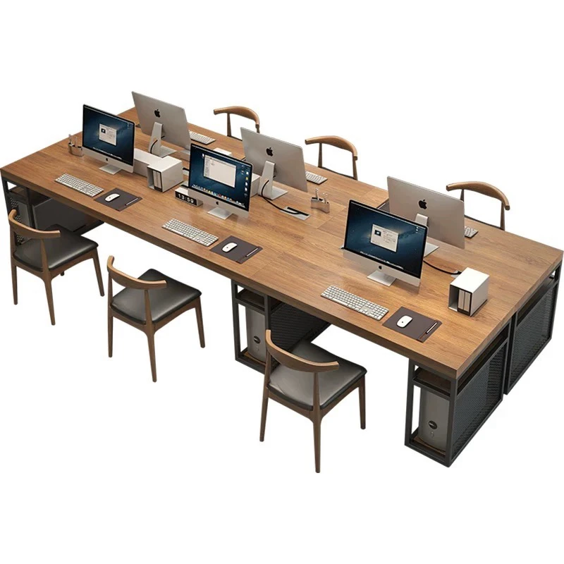 

Industrial style solid wood desk staff desk simple office double finance desk staff office computer