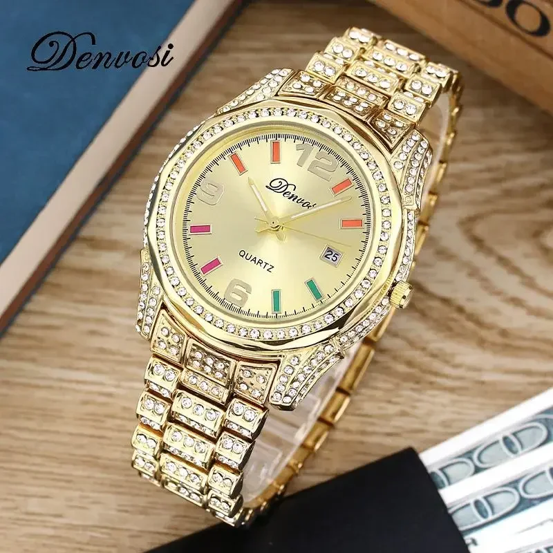 

Danfos Women's Watches Luxury Full Diamond Inlaid Waterproof Stainless Steel Chic Lady's Watch Reloj Hombre Relogios Masculino