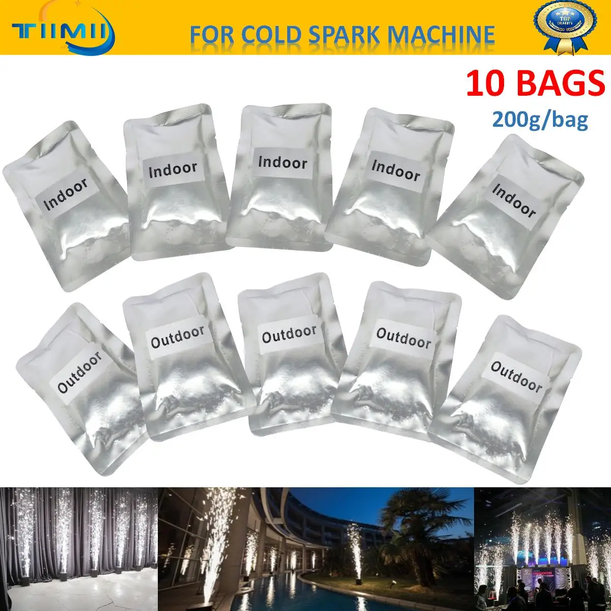 10bag/Lot Ti Powder for Cold Spark  Metal Consumables For Cold Spark Fountain Firework-s Sparkular Machine MSDS 200g Ti Powder
