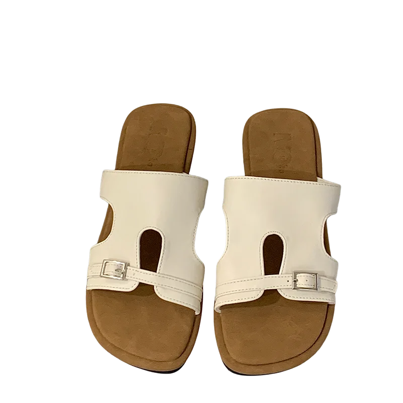 

Ladies Slippers Black Flat Sandals For Woman Narrowband Buckle Shoes Summer Flats Leisure Beach Shoes Brown Sandales Femme 2026