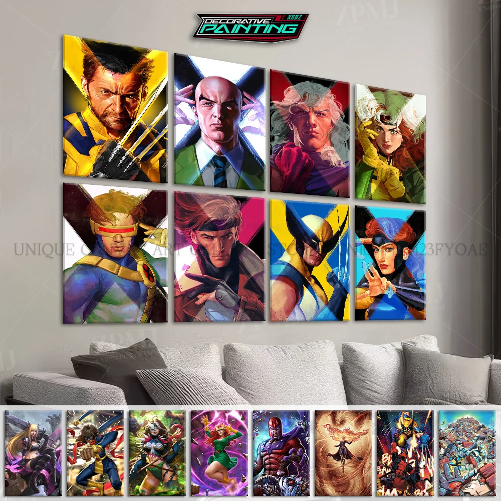 

Marvel Comics Home Decor Prints Painting Movie X-Men Character Pictures Wall Artwork Frameless Canvas Poster Bedside Background