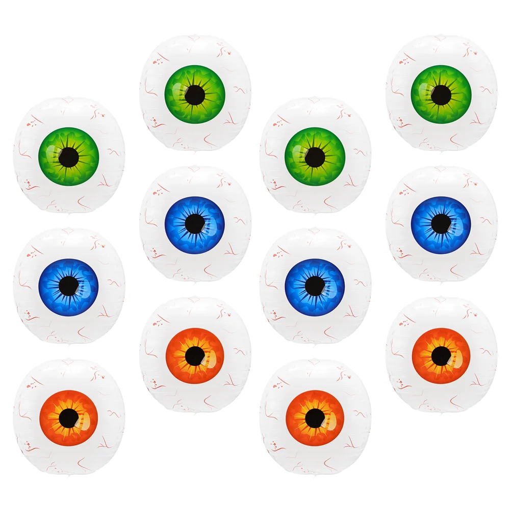 12 Pcs Balloons Eyeball Inflatable Festival Decor Small 40x40cm Halloween Colorful