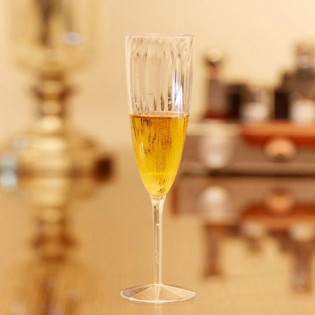

8Pcs Clear Plastic Flutes Disposable Unbreakable Wine Glasses Toasting Glasses Wedding Birthday Party Supplies