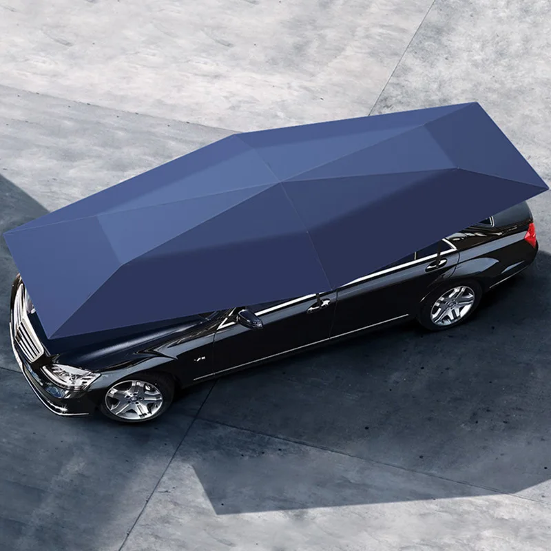 

FEAMONT Portable 5.2m Car Cover Semi Automatic Waterproof UV Protection Roof Shade Outdoor Use Car Sunshade Umbrella