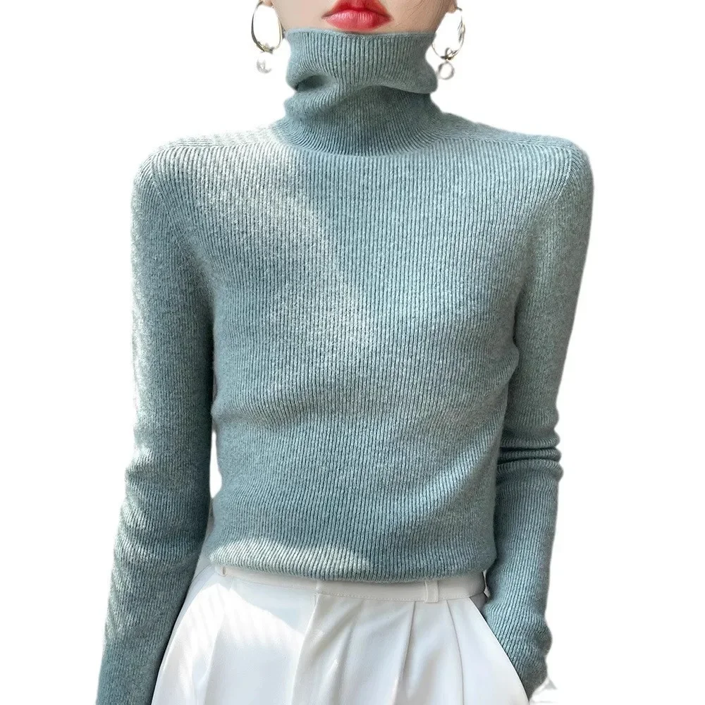 2024 Winter Korean Version of Female Slim Bottoming Shirt Turtleneck