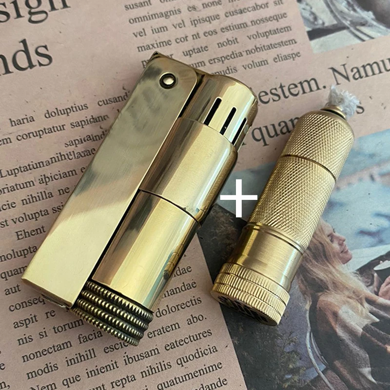 Classic Imco Copper Lighter+Sealed Brass Oil Tank Combination Old-Fashioned Retro Sealed Oil Pot With Long Battery Life