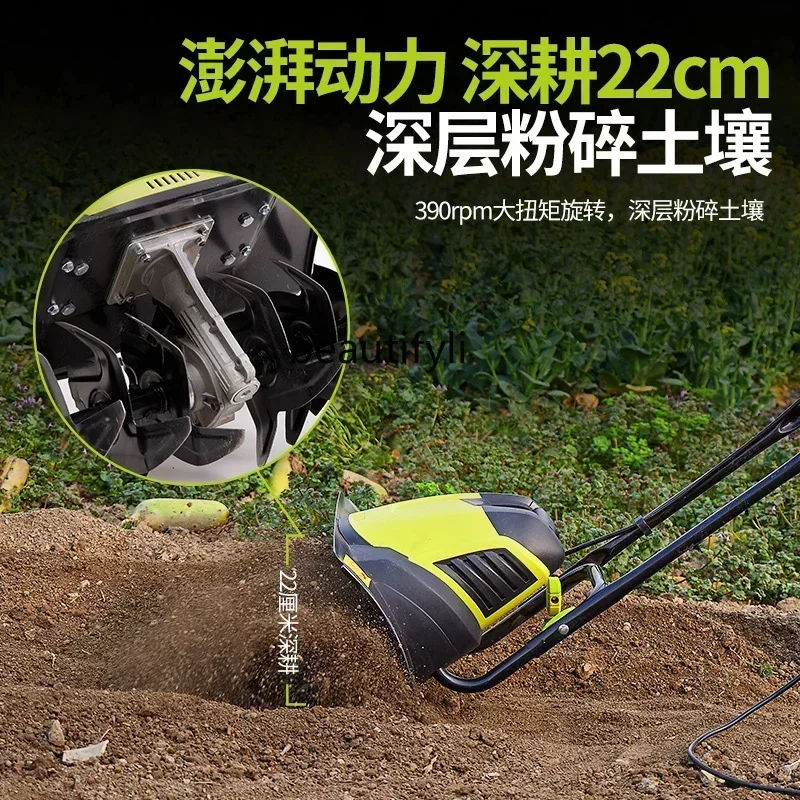 NNNew style Guqiang electric small soil loosening multifunctional pastoral rotary tiller machine translation soil machine