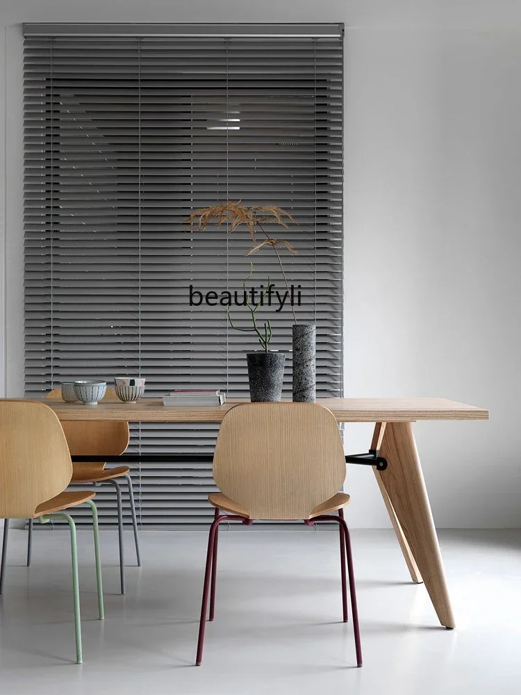 Q181 Minimalist Creative Dining Table Mid-Ancient French Oak Solid Wood Designer Small Apartment Log Retro Desk Nordic