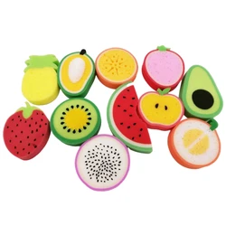 Cute Fruit Shaped Body Cleaning Sponge Cartoon Body Scrubber Bathroom Supplies Shower Brush Bath Tools for Kids Adult random 1pc