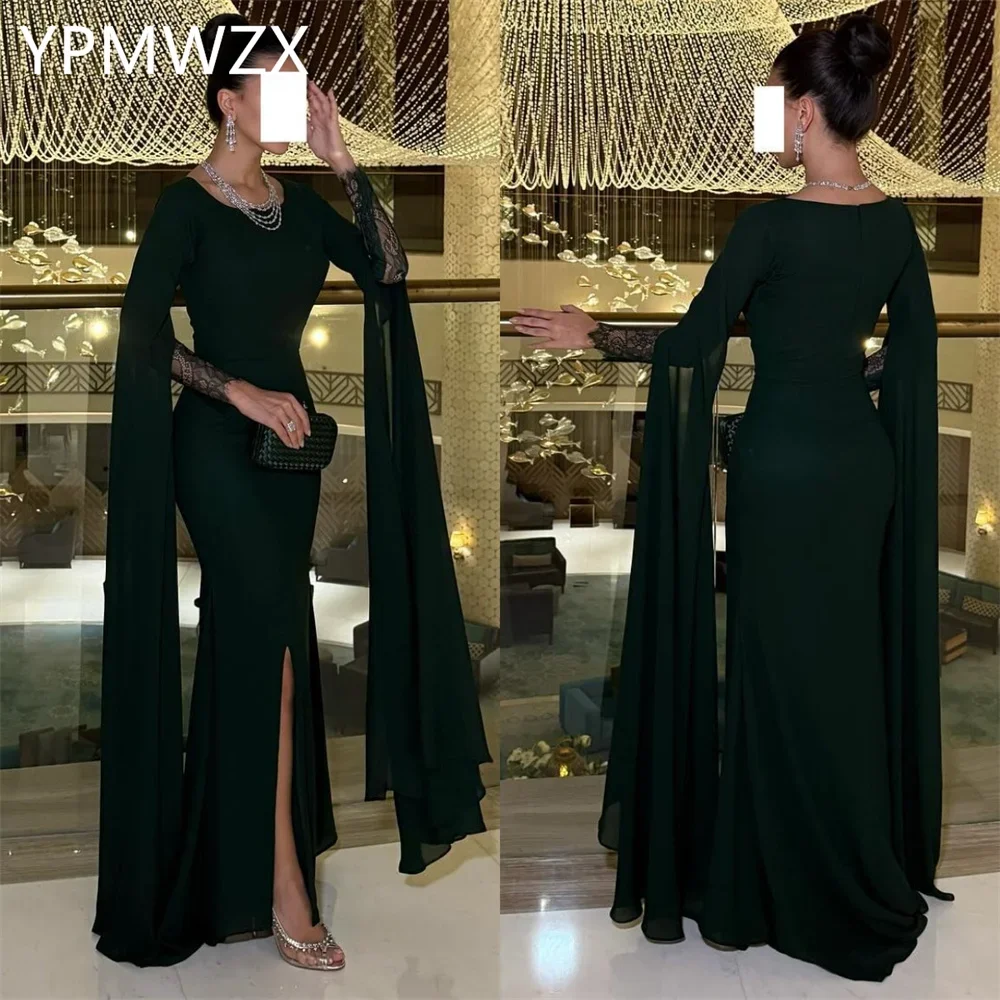 

Customized Prom Gown Formal Evening Dress YPMWZX Jewel Column Floor Length Skirts Bespoke Occasion Dresses Party Women