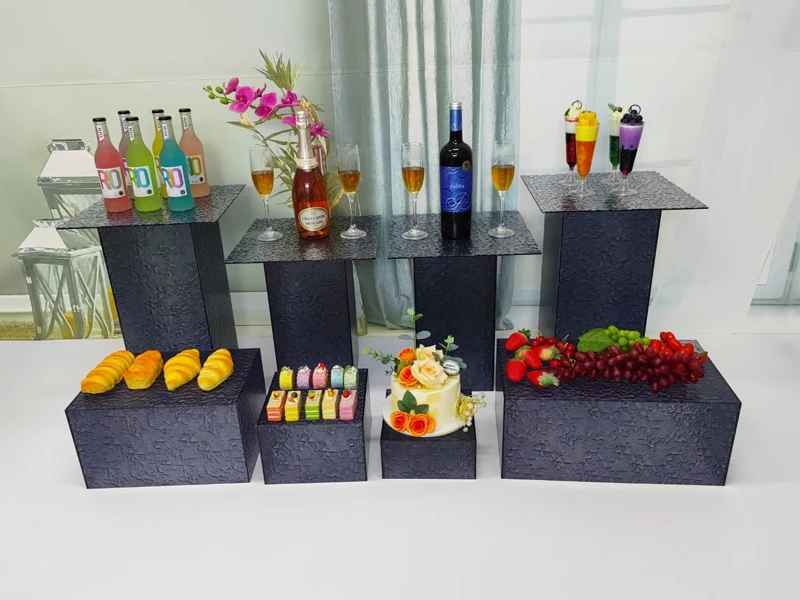 12pcs Acrylic Stone Display Table Wedding Banquet Tea Break Dessert Transparent Display Stand Dessert Buffet Table Customization