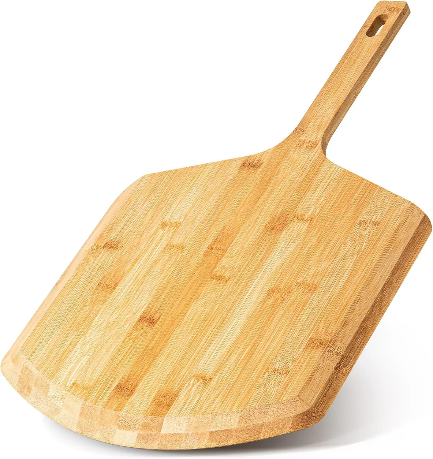 

16 Inch Bamboo Pizza Peel and Cutting Board, Oven Accessory for Transferring Serving Cheese Bread Fruit Vegetables