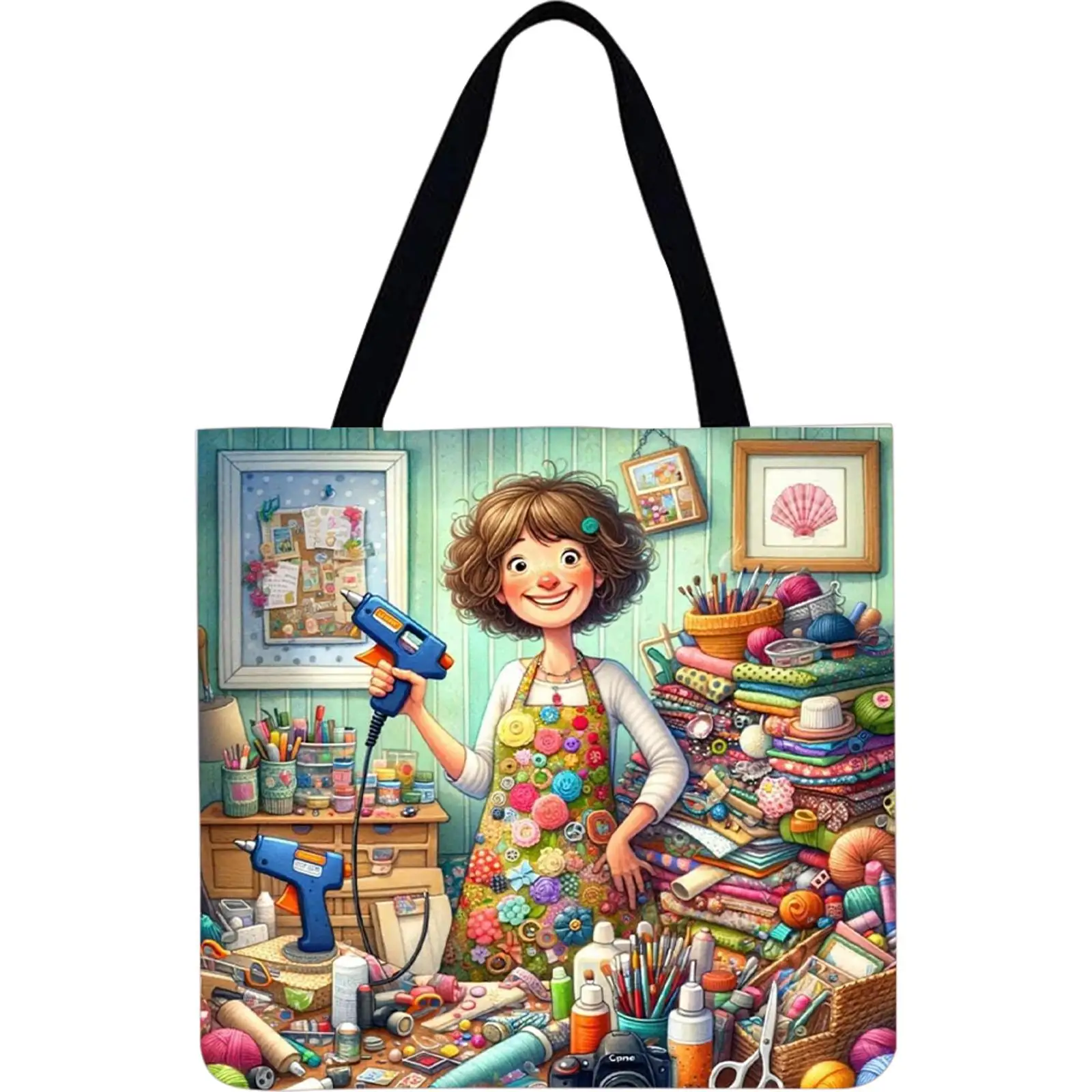 

Набор из 4-х больших льняных сумок-тоут для девочек