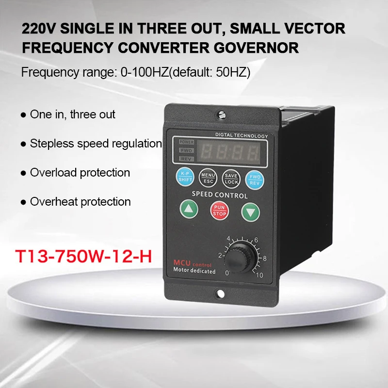 Imagem -02 - Regulador de Velocidade de Saída Trifásico de Entrada Monofásica do Conversor de Frequência do Motorista do Motor de 220v Display Digital do Tubo de Quatro Dígitos