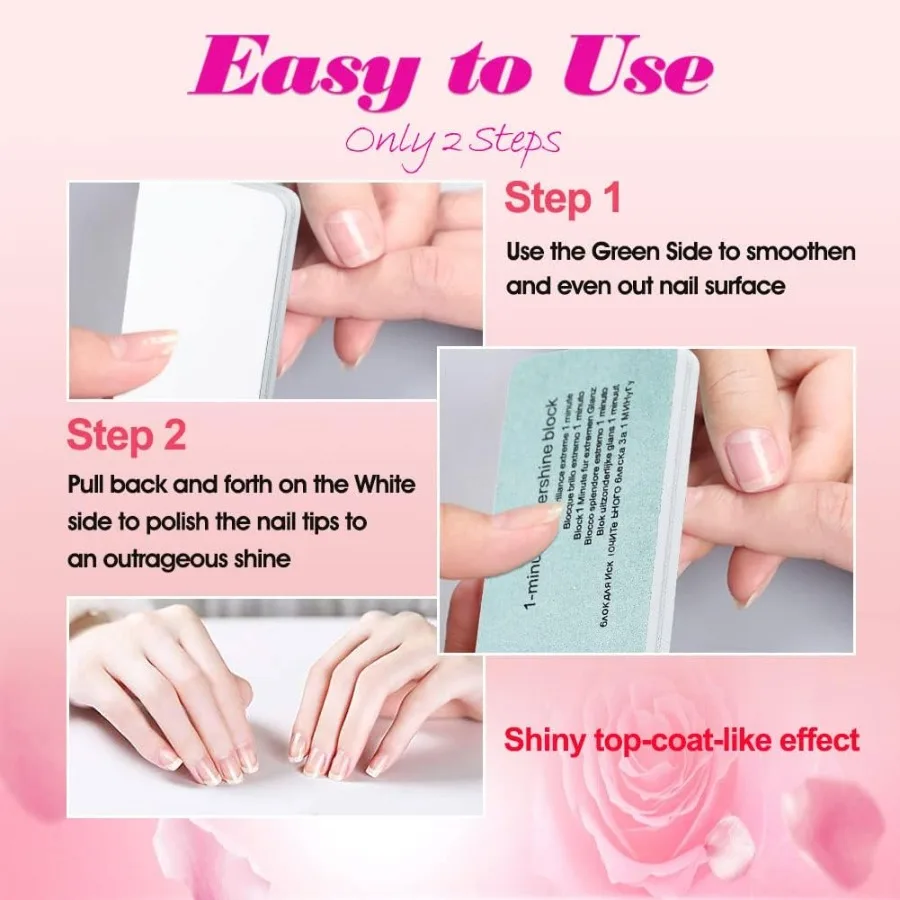 Tampon brillant à ongles avec Double face bloc tampon à ongles professionnel 600 3000 grain lime à ongles et tampon bloc de polissage pour Natu