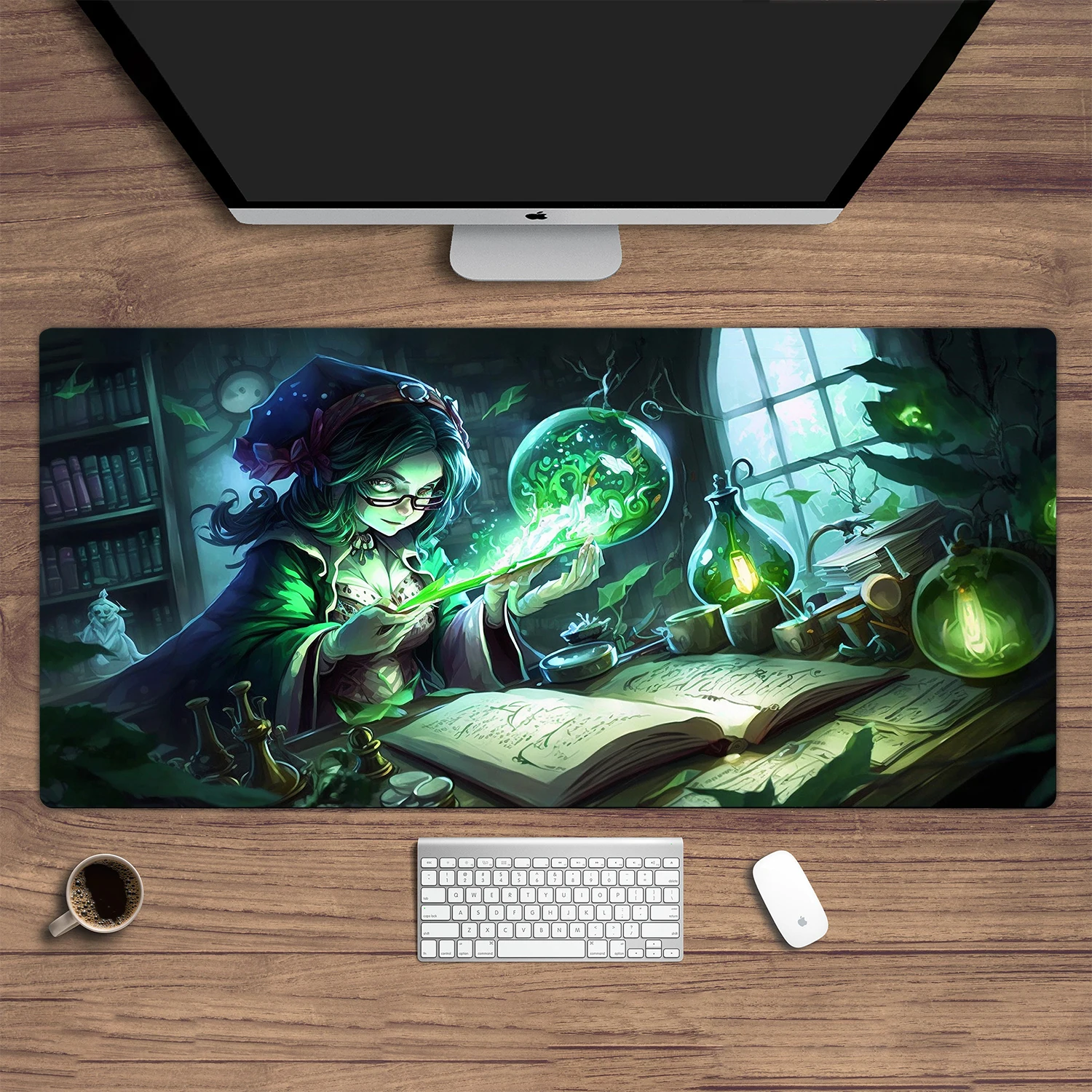 Witch Mouse Pad, Fantasy Desk Pad, Witch Desk Pad, Dark Academia, Ghost Mouse Pad, Halloween Gift, Keyboard Pad