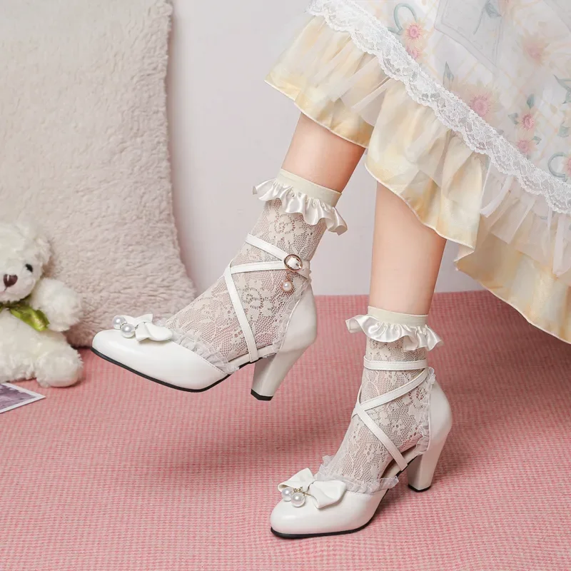 Cone High-Heeled Princess Shoes Big Girl Sandals Bow Children Summer Shoes 2022 New Fashion Sweet 8 10 12 14 16 Years Old