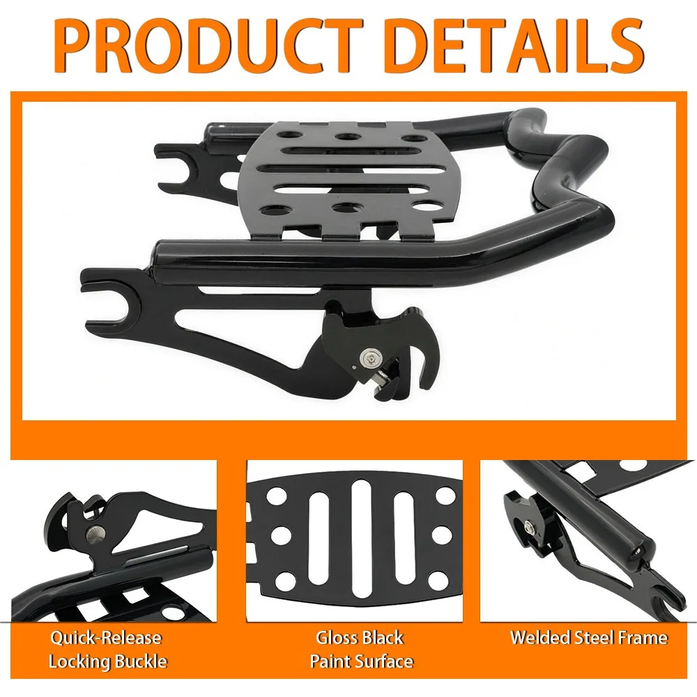 For Harley Touring Street Glide Road King Road Glide Motorcycle Accessories New Crown Style Rear Luggage Rack Carrier Bracket