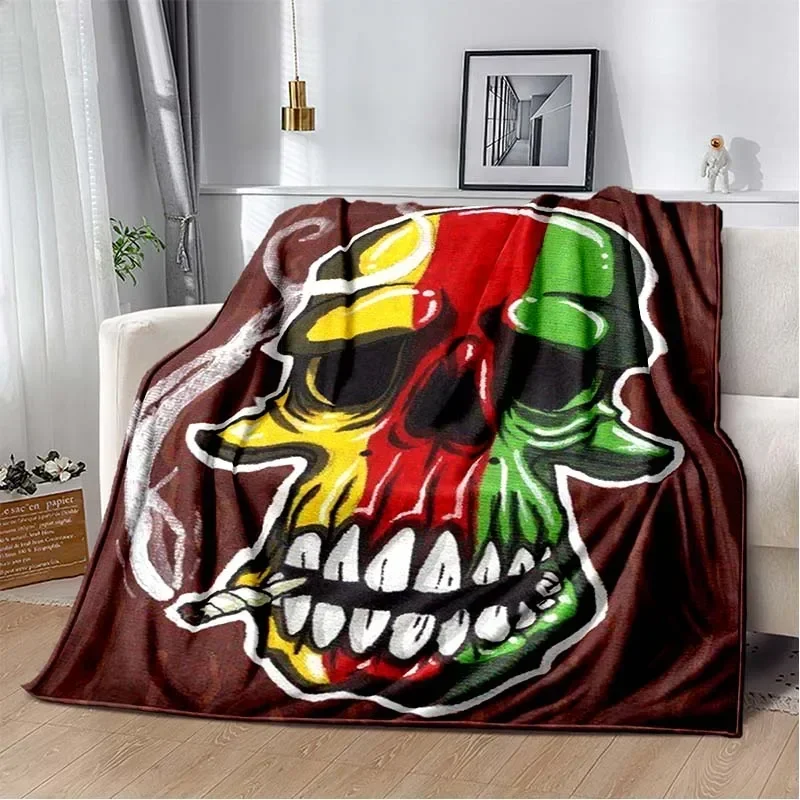 Pattern Is  Marijuana Leaf REGGAE -Style Blanket.Suitable For Sofa, Travel, Camping, Livingroom, Office, Couch, Chair, And Bed