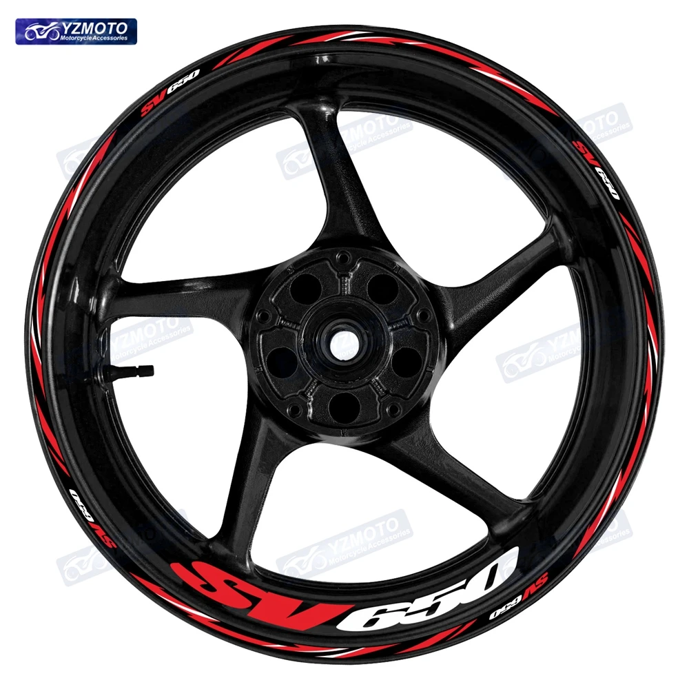 For SV650 Motorcycle 17 Inch Front Rear Racing Wheel Stickers Car Reflective Rim Motorbike Accessories Hub Tape Decal Sticker