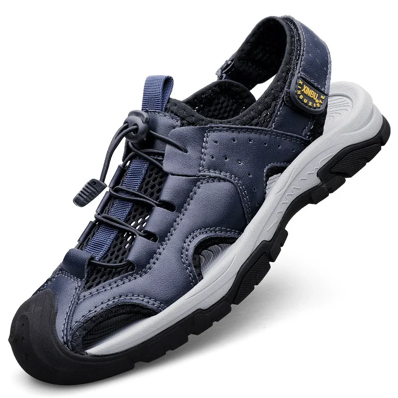 

Genuine leather Men's Sandals Outdoor Hiking sandals Beach Shoes Anti slip and wear-resistant Summer Sandals casual sneakers