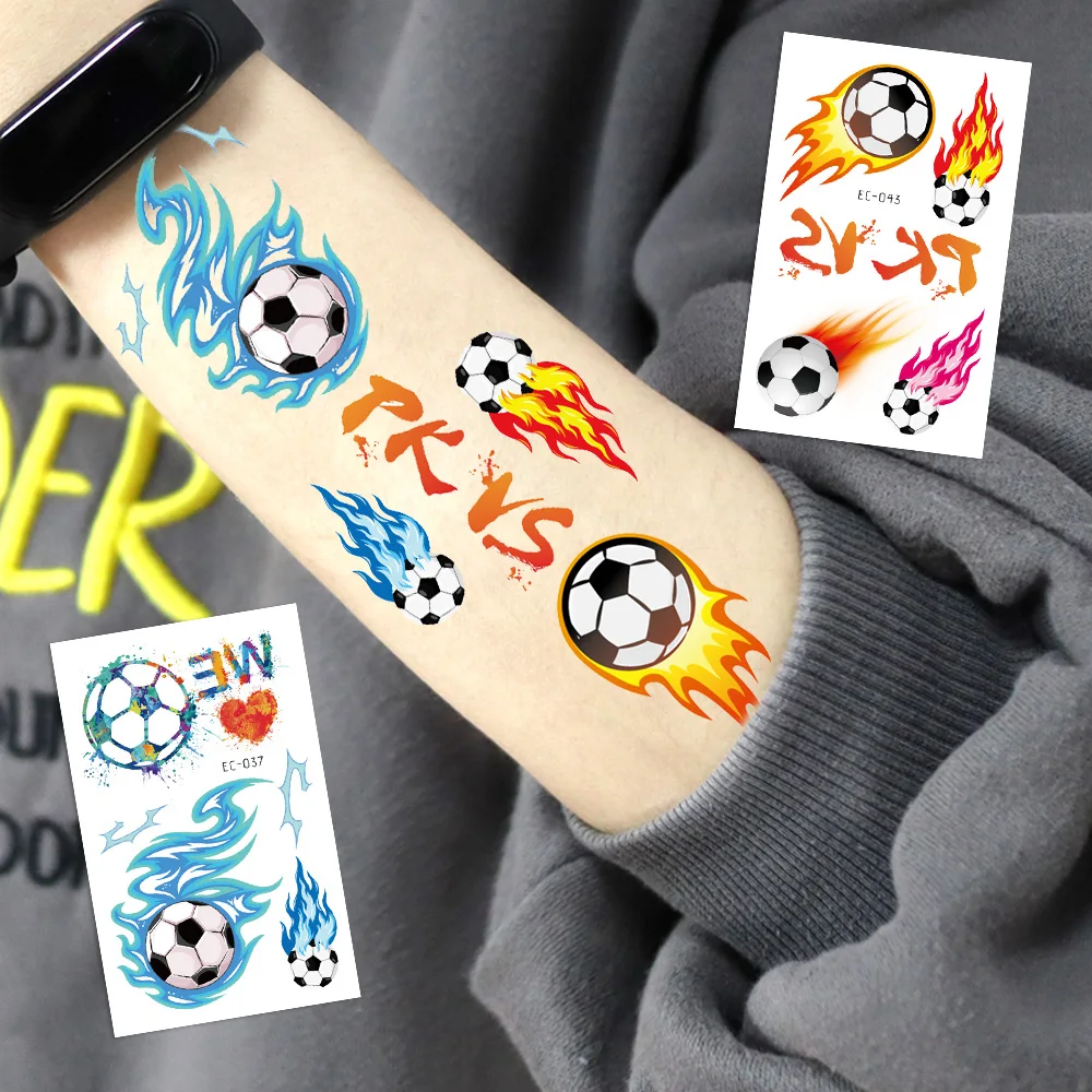 6/12Pcs Football Tattoo Stickers Football Game Face Stickers Football Cheerleading Stickers Football Theme Birthday Party Decoration Birthday Gift