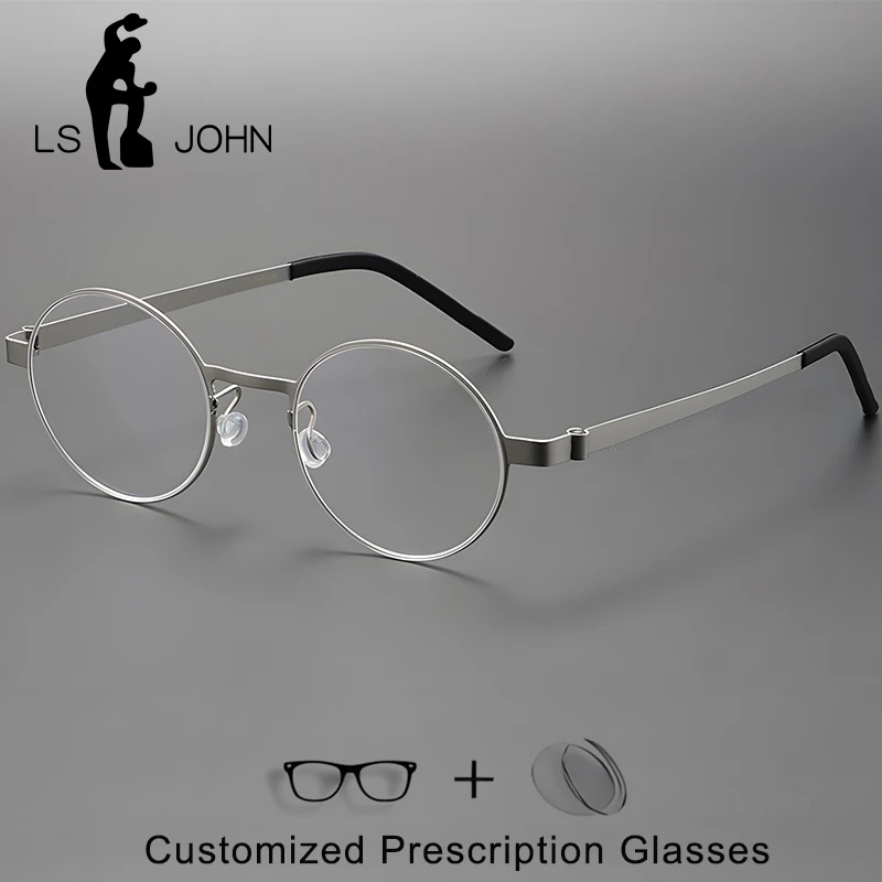 

Denmark Retro Round Titanium Glasses Frame Men Screwless Myopia Prescription Reading Eyeglasses Women Customized Optical Eyewear