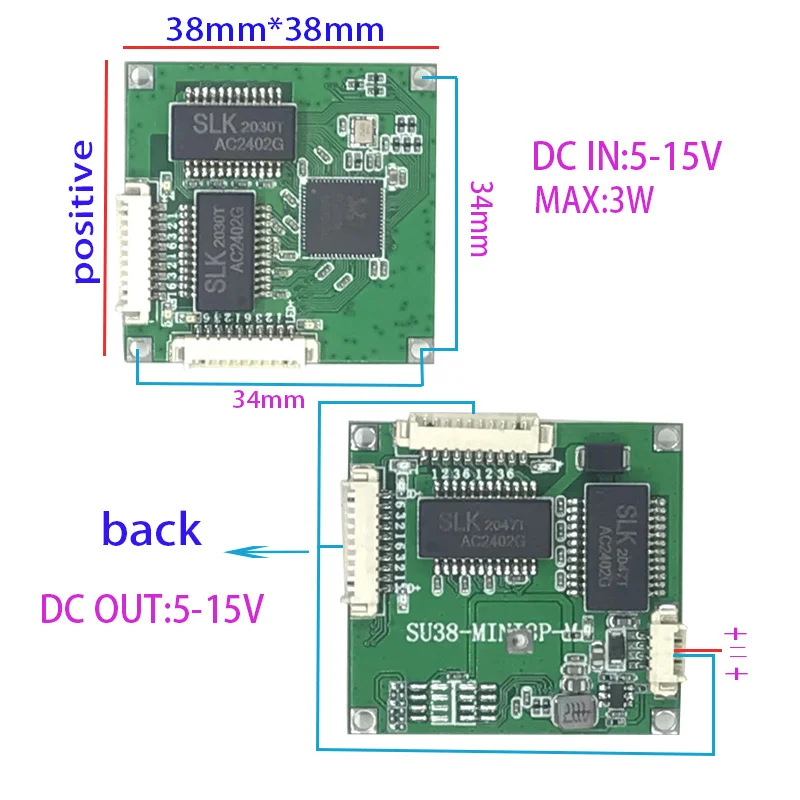 Mini PBCswitch module PBC OEM module mini size 8Ports Network Switches Pcb Board mini ethernet switch module 10/100Mbps OEM/ODM