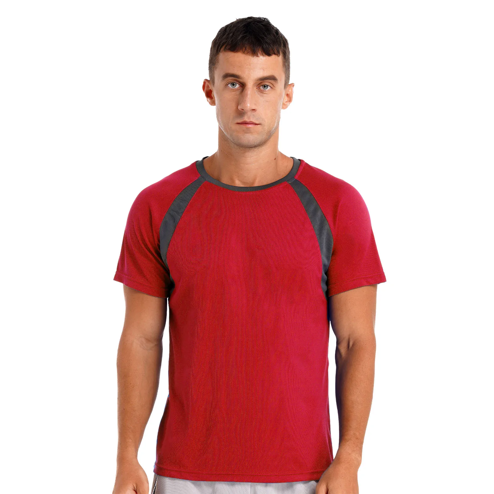 Summer Men's Sport T-Shirts Fitness Top Breathable Sports Training Running T-shirt Men's Round Neck Short Sleeve Sports Shirts