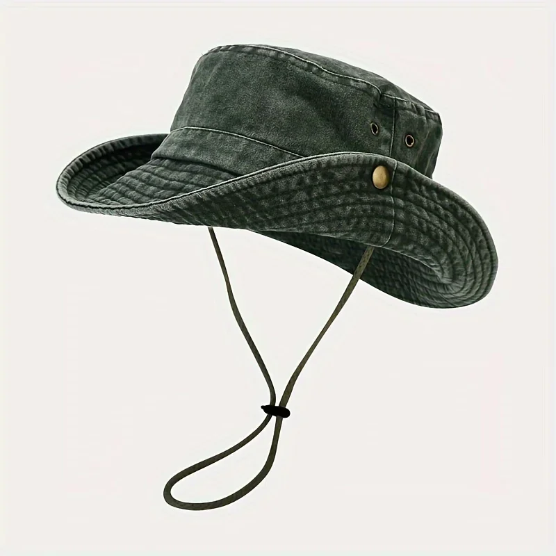 Custom Hats A Trendy Outdoor Hat For Both Men And Women, Featuring A Large Brim And A Stylish Patchwork Design, Perfect For Acti