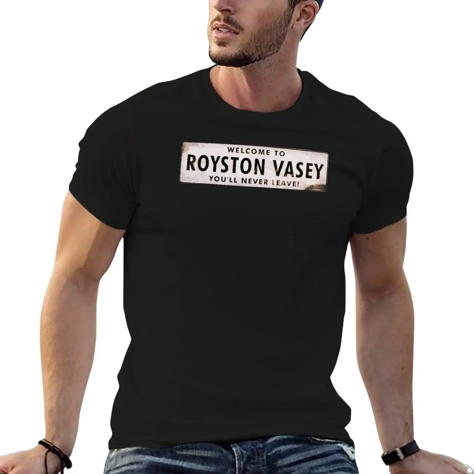 Royston Vasey Sign - The League of Gentlemen T-Shirt anime stuff boys animal print compression shirt men