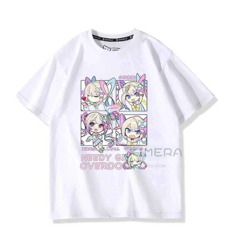 Didi 211 لعبة المحتاجة فتاة جرعة زائدة Kangel تي شيرت كبير الحجم مانغا جرافيك تي شيرت المرأة لطيف الرجال قصيرة الأكمام الصيف Kawaii زوجين